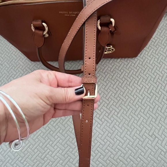 Henri Bendel Cognac Brown Satchel - Flaw - Small Slice on Surface Of Handle - Picture 4 of 11